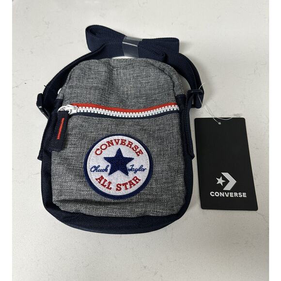 Converse All Star Crossbody Bag Grey Navy Blue Small Purse Unisex New - Picture 1 of 3